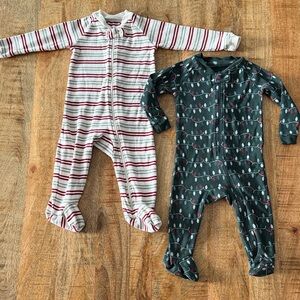 Organic Cotton Festive Footed Onesies (pack of 2)